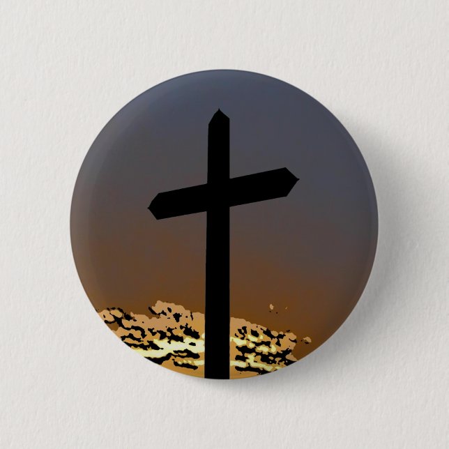 The Cross 6 Cm Round Badge (Front)