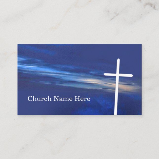 The Cross at Evening Sky religious Business Card (Front)