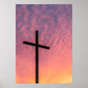 The Cross at Sunset Poster