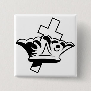 The Cross & The Crown 15 Cm Square Badge