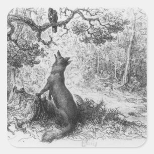 The Crow and the Fox Square Sticker