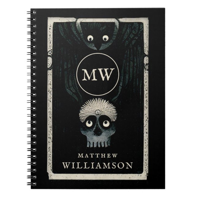 The Crow And The Skull Dark Fantasy Illustration Notebook (Front)