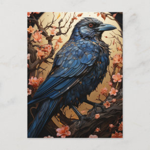The Crow in a flower tree Postcard