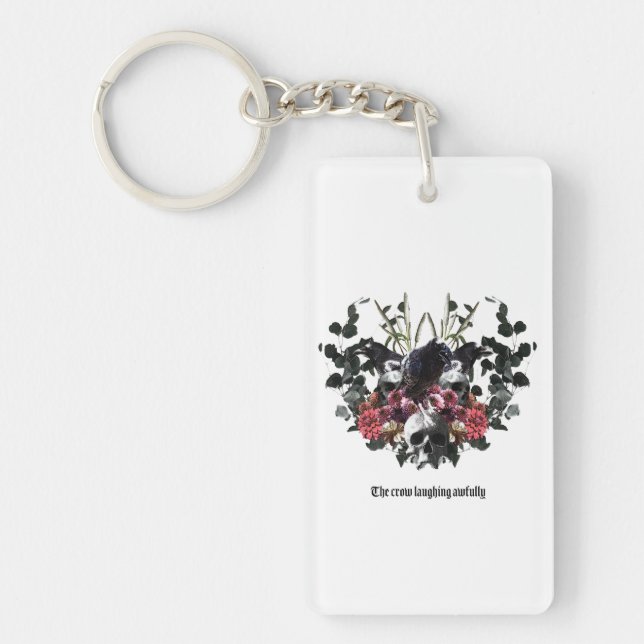The Crow Laughing Awfully Key Ring (Front)