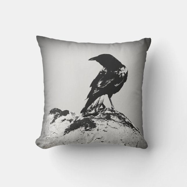 The Crow outdoor patio pillow (Front)