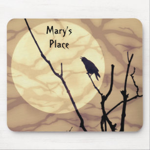 The Crow, The Moon, The Shadows Mouse Pad