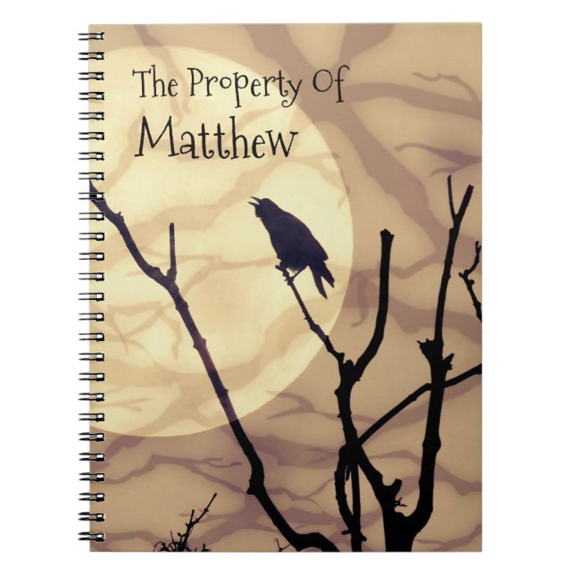 The Crow, The Moon, The Shadows *personalise* Notebook (Front)