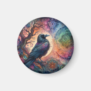 The Crow Tree of Life Mandala Pagan  Magnet