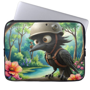 The Crow Who Took Flying Advice from a Snail. Laptop Sleeve