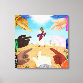 The Crowd Laughed (Hands Pointing Jesus) painting Canvas Print