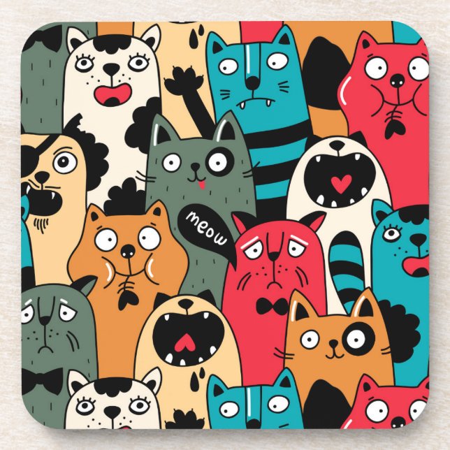 The crowd of cats coaster (Front)