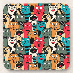 The crowd of cats coaster