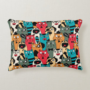 The crowd of cats decorative cushion
