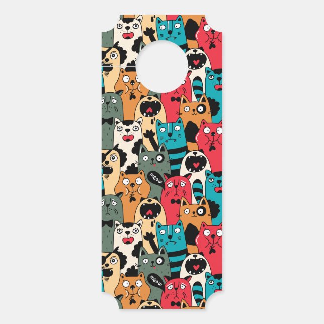 The crowd of cats door hanger (Front)