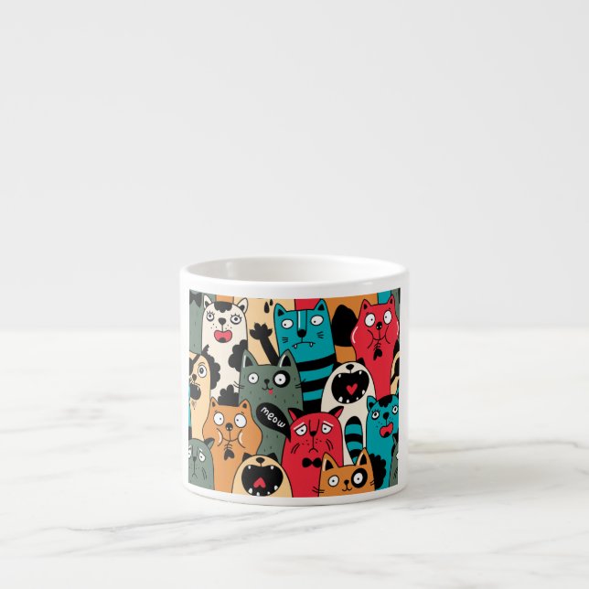 The crowd of cats espresso cup (Front)