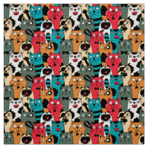 The crowd of cats fabric