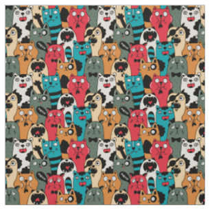 The crowd of cats fabric