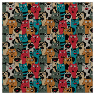 The crowd of cats fabric