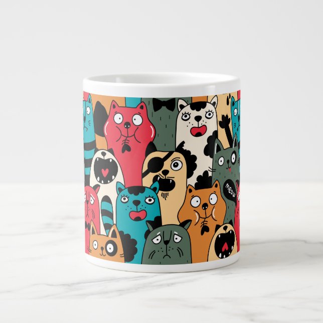 The crowd of cats large coffee mug (Front)