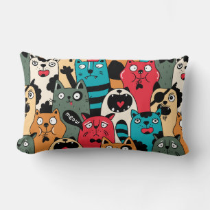 The crowd of cats lumbar cushion