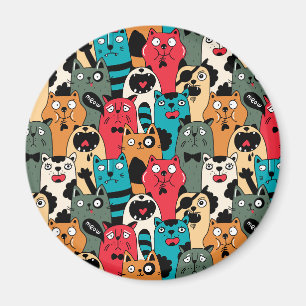 The crowd of cats magnet