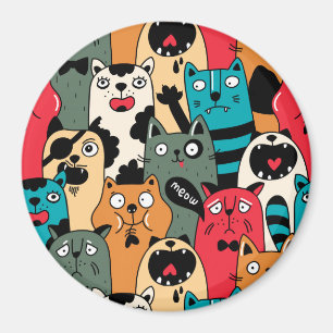 The crowd of cats magnet