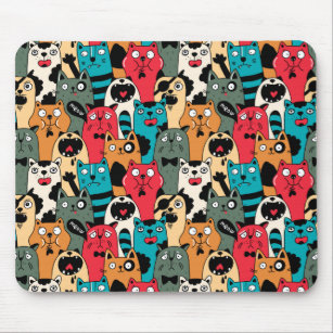 The crowd of cats mouse pad