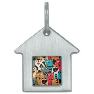 The crowd of cats pet ID tag