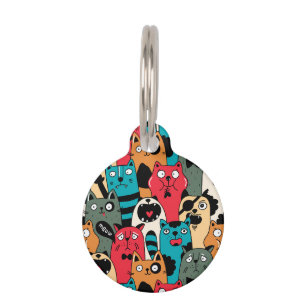 The crowd of cats pet tag