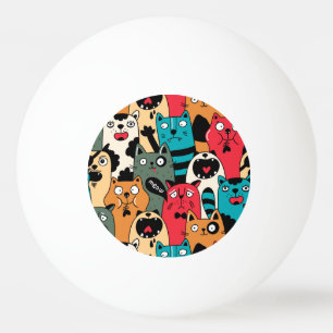 The crowd of cats ping pong ball