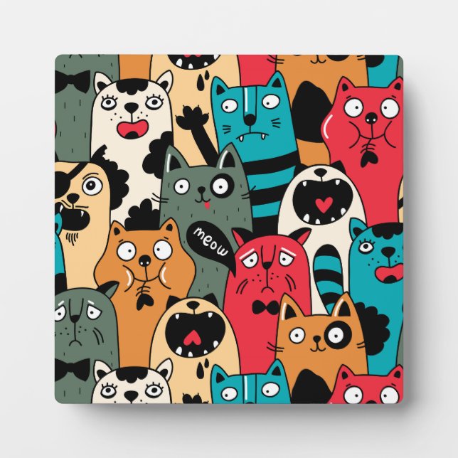 The crowd of cats plaque (Front)