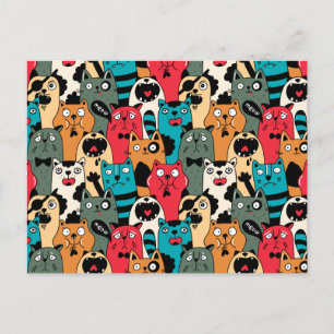 The crowd of cats postcard