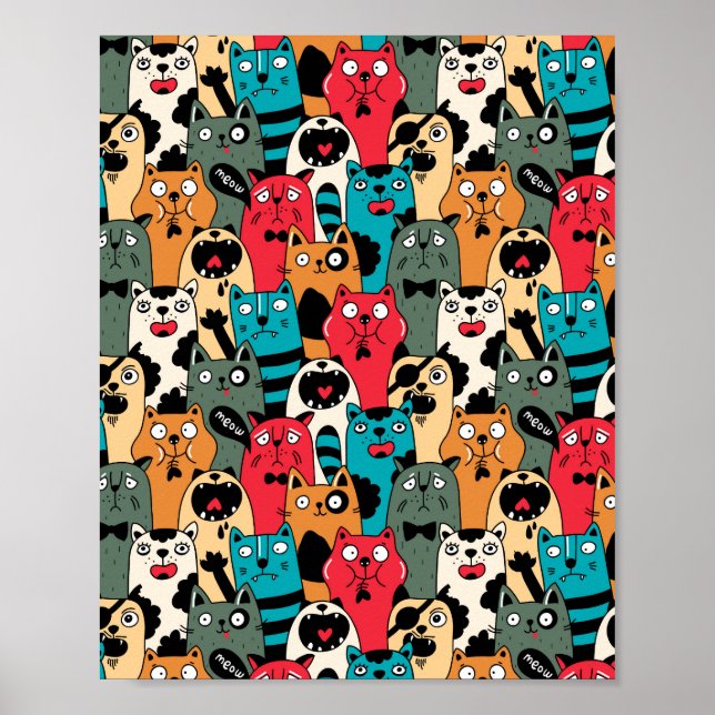 The crowd of cats poster (Front)