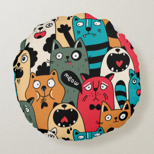 The crowd of cats round cushion
