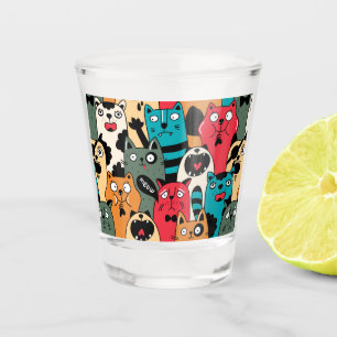 The crowd of cats shot glass