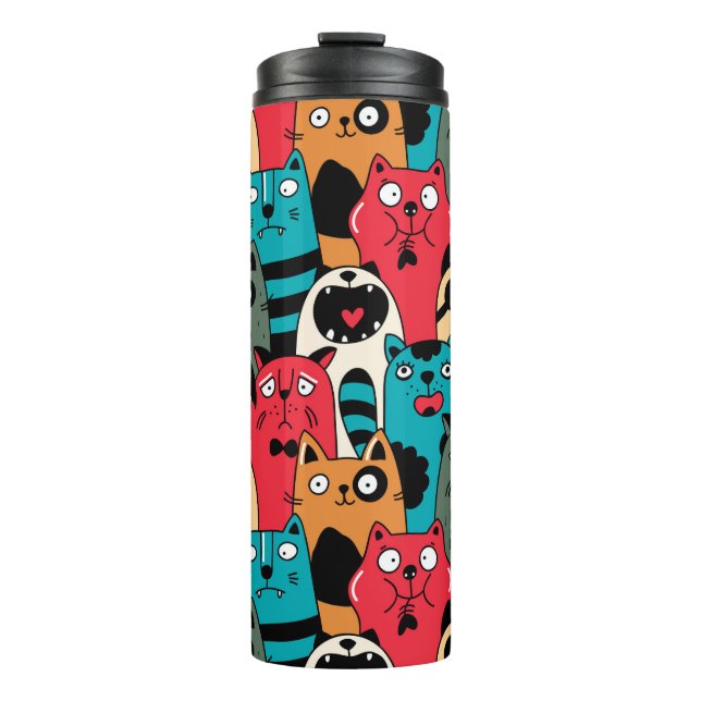 The crowd of cats thermal tumbler (Front)