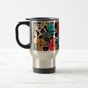 The crowd of cats travel mug