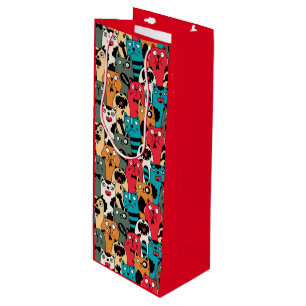 The crowd of cats wine gift bag