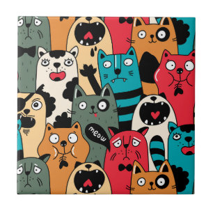 The crowd of catsThe crowd of cats Ceramic Tile