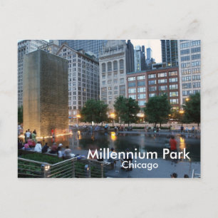 The Crown Fountain, Millennium Park, Chicago Postcard