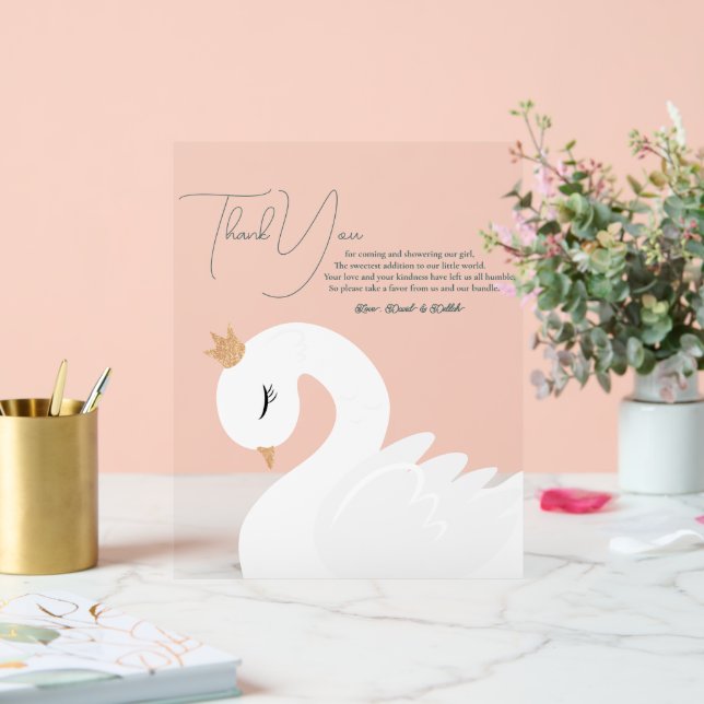 The Crowned Swan Acrylic Sign (Wedding)