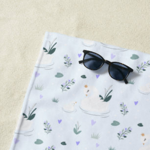 The Crowned Swan Beach Towel