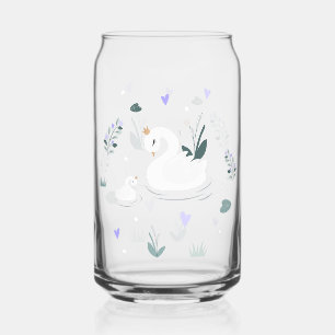 The Crowned Swan Can Glass