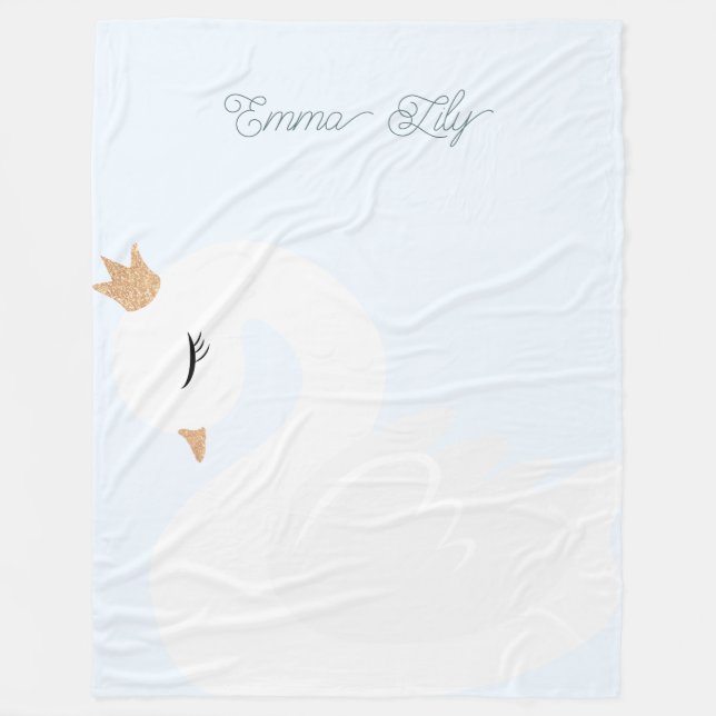 The Crowned Swan Fleece Blanket (Front)