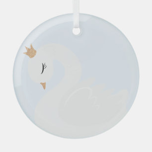 The Crowned Swan Glass Tree Decoration