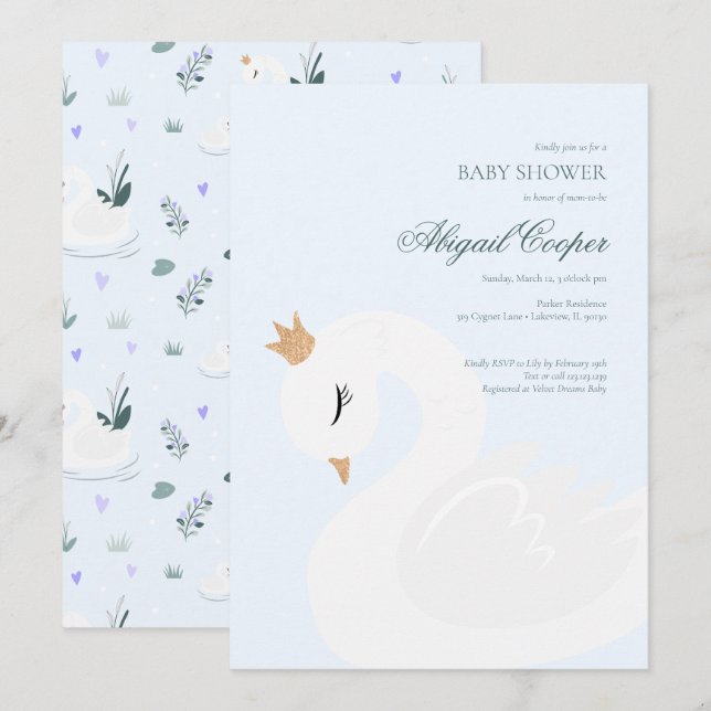 The Crowned Swan Invitation (Front/Back)