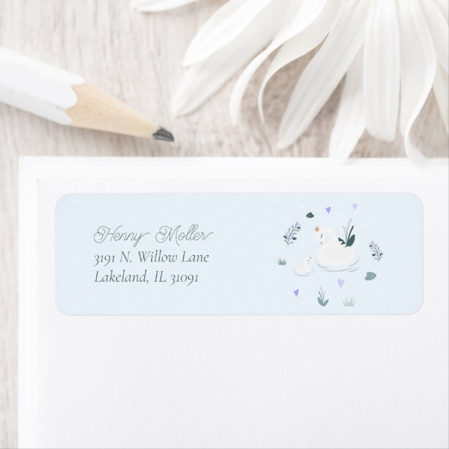 The Crowned Swan Return Address Label (Insitu)