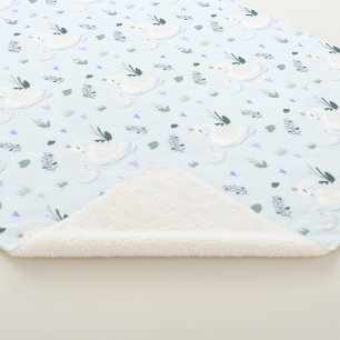 The Crowned Swan Sherpa Blanket