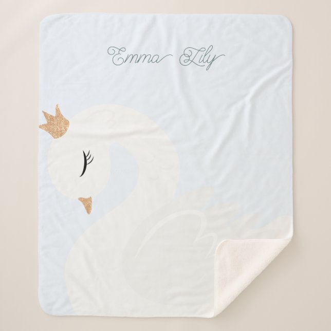 The Crowned Swan Sherpa Blanket (Front)