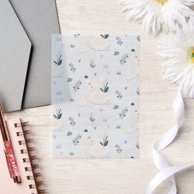 The Crowned Swan Vellum Invitations (Wedding)